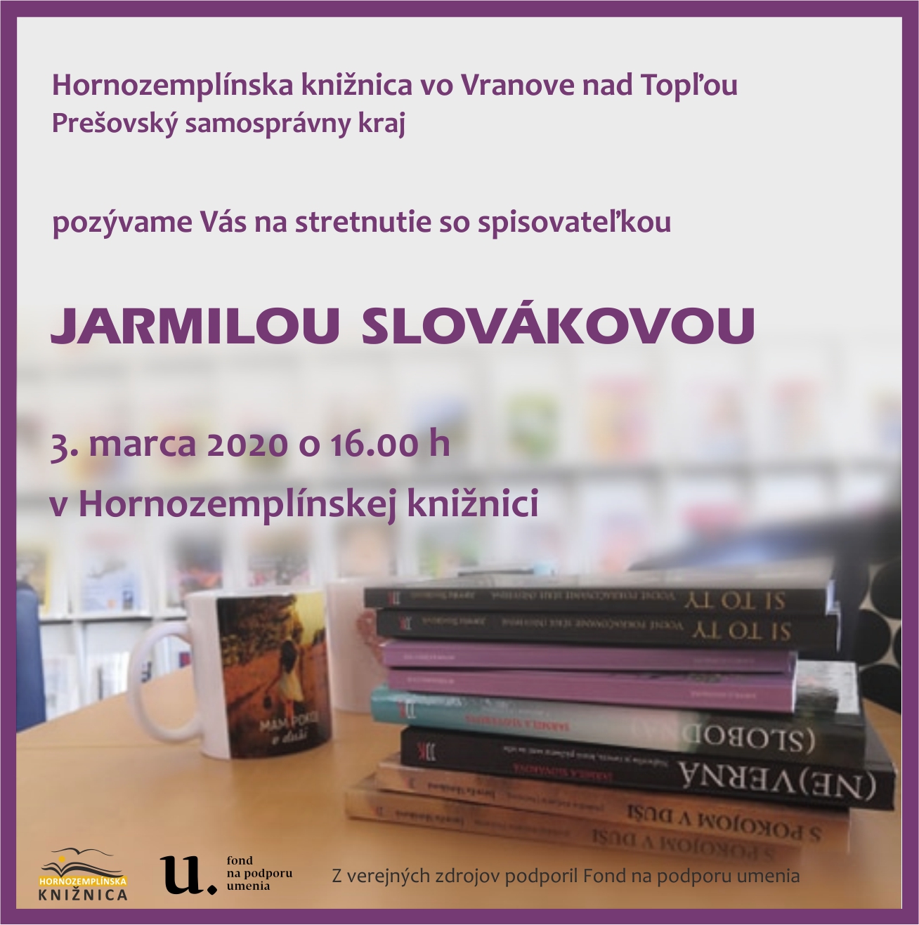 Beseda so spisovateľkou Jarmilou Slovákovou