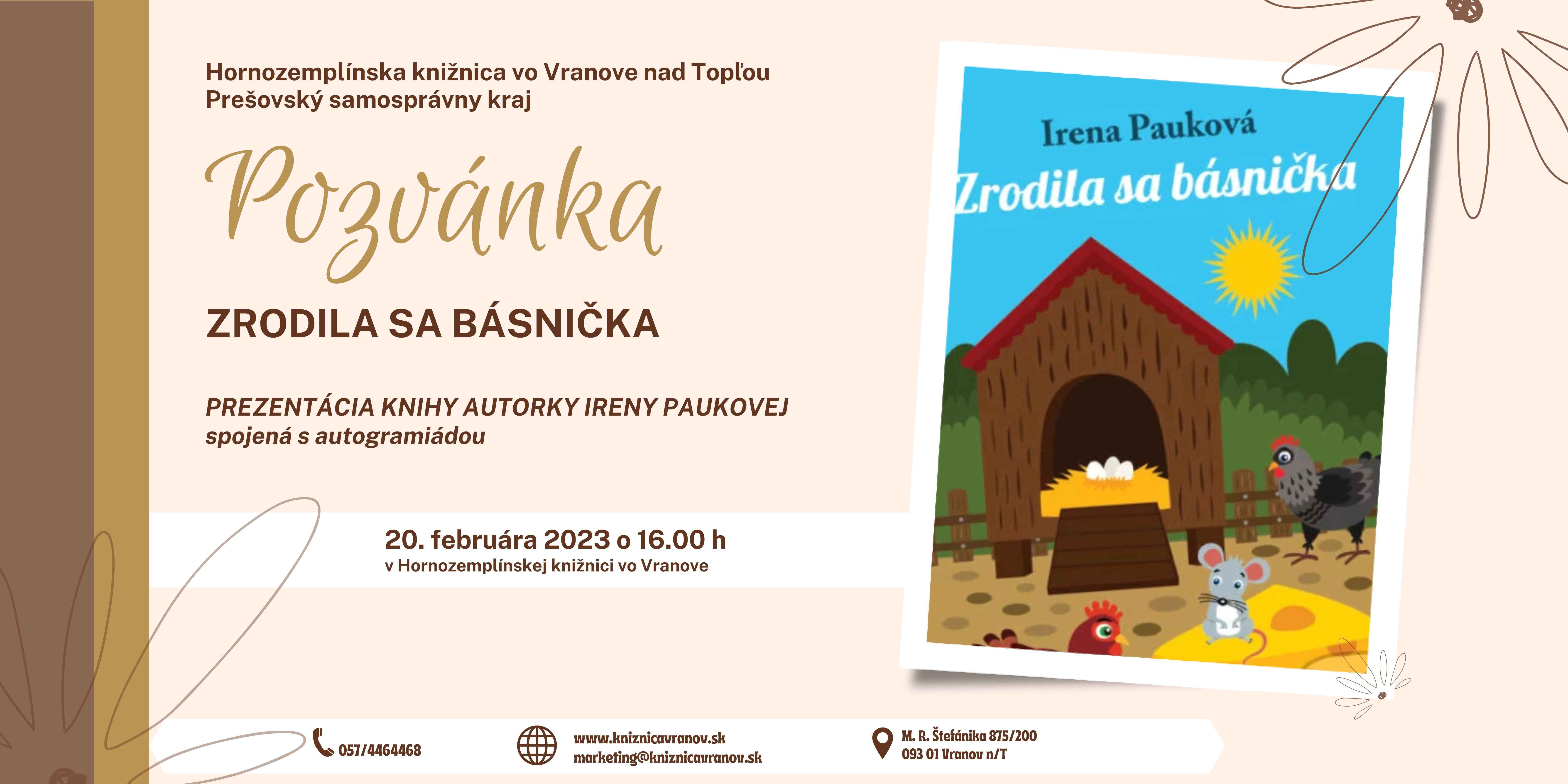 Prezentácia knihy Zrodila sa básnička