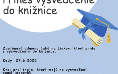 Prines vysvedčenie do knižnice