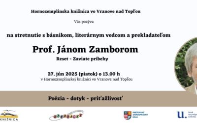Pozývame na stretnutie s prof. Jánom Zamborom